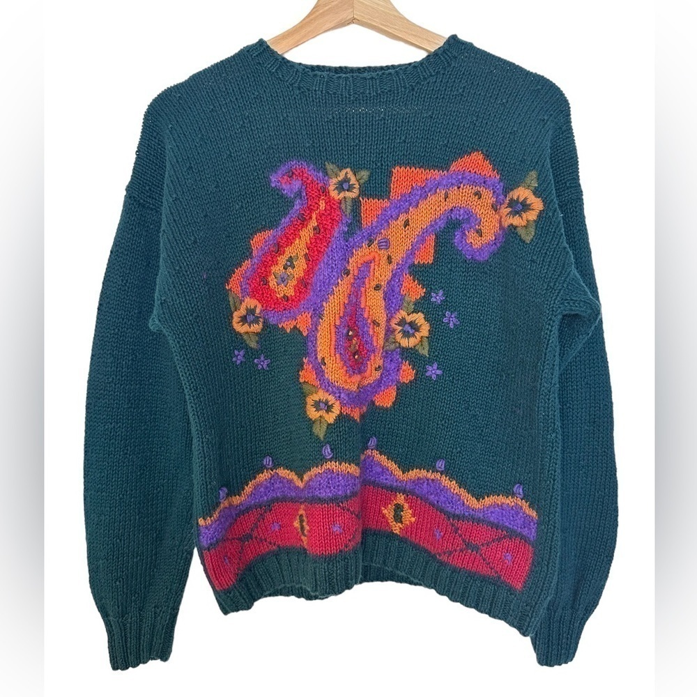 Vintage Knitted By Hand Pull Over Sweater